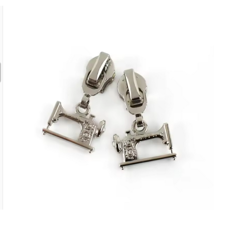 Zipper sewing machine silver 5/6mm for metallized zipper