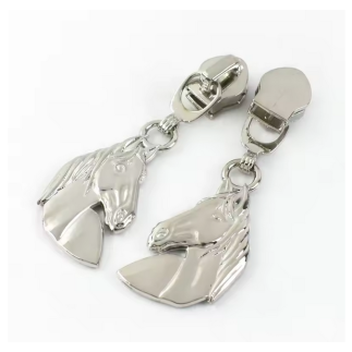 Fermeture éclair cheval argentée 5/6 mm pour fermeture éclair métallisée