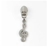 Fermeture éclair note de musique argentée 5/6 mm pour fermeture éclair métallisée