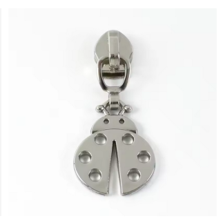 Fermeture éclair coccinelle argentée 5/6 mm pour fermeture éclair métallisée