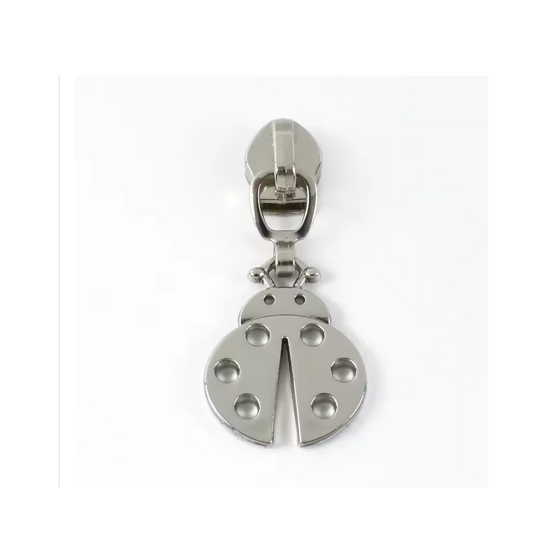 Fermeture éclair coccinelle argentée 5/6 mm pour fermeture éclair métallisée