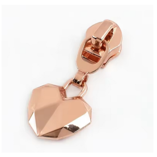Zipper Geo Heart copper 5/6mm for metallized zipper