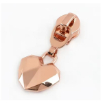 Zipper Geo Heart copper 5/6mm for metallized zipper