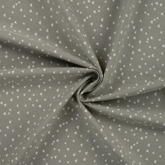 Cotton - Mini Hearts khaki