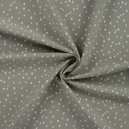 Cotton - Mini Hearts khaki