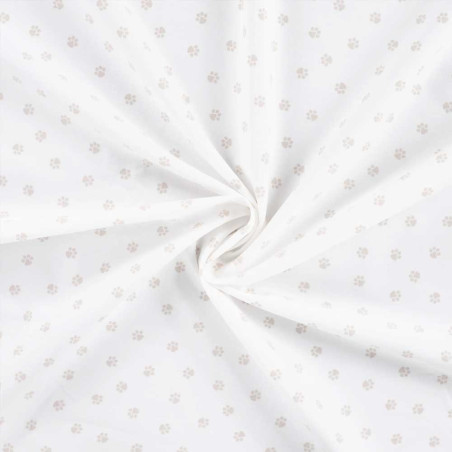 coton tissé - Mini Pattes écru