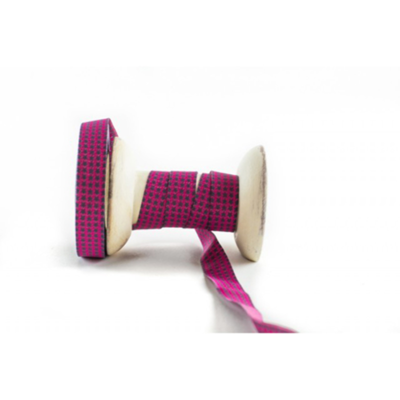 Woven ribbon - Staaars pink-grey