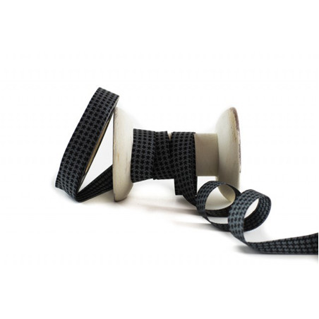 Ruban tissé - Staaars noir-gris