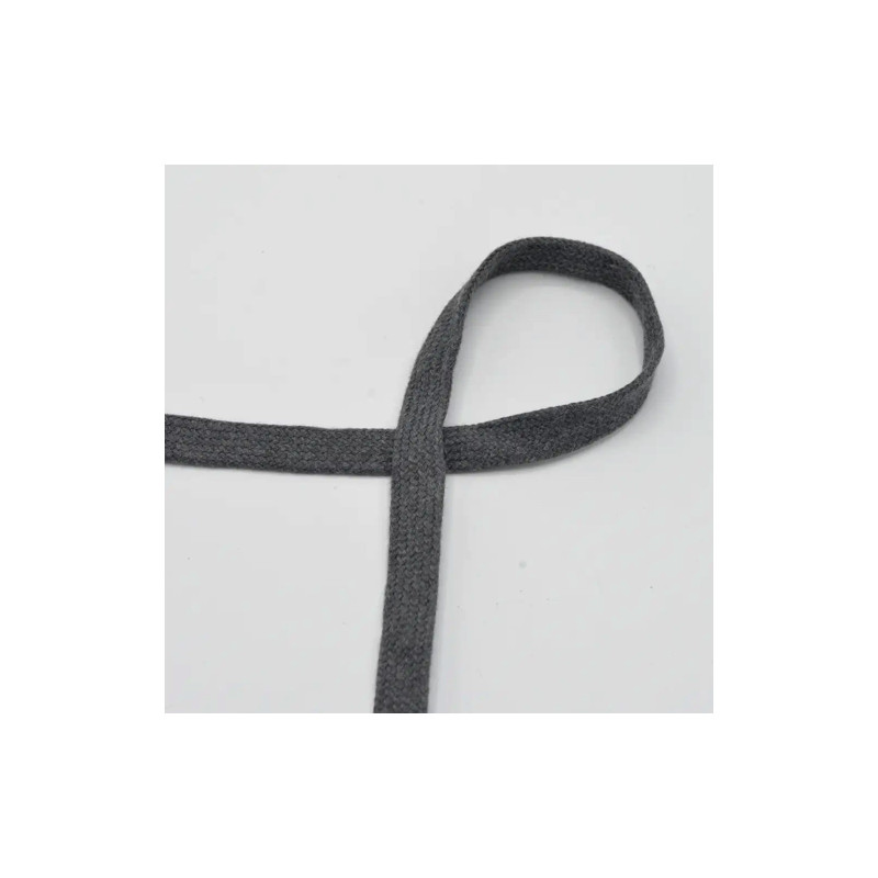 coton tissé 15 mm gris foncé chiné (qt661)