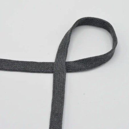 coton tissé 15 mm gris foncé chiné (qt661)