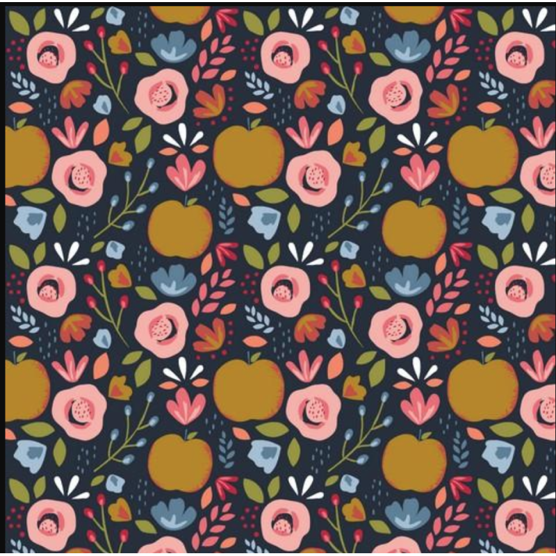 Leftover - Cotton - Easy Peachy navy 98cm