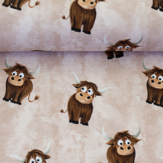 french terry - Mrs Mint Design - Holy Cow beige