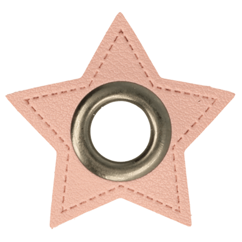 Eyelet patches Star pink 8mm gunmetal