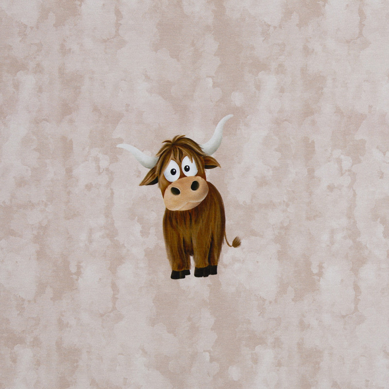 french terry - Mrs Mint Design - Holy Cow beige panel 50cm