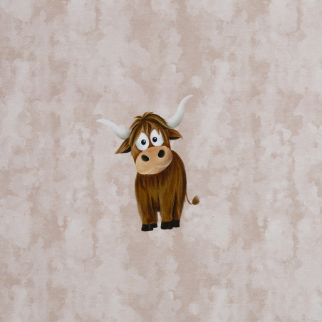 french terry - Mrs Mint Design - Panneau beige Holy Cow 50 cm