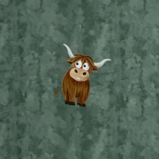 French Terry - Mrs Mint Design - Holy Cow waldgrün Panel 50cm