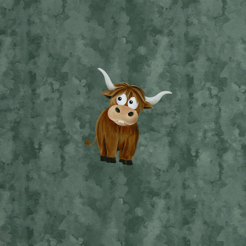 french terry - Mrs Mint Design - Holy Cow forest green panel 50cm