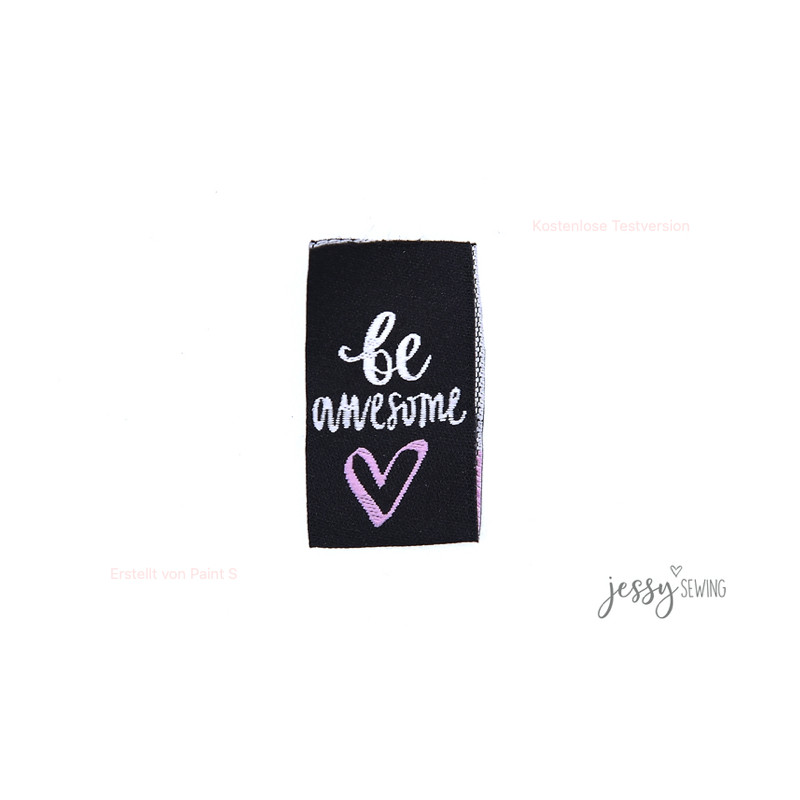 Woven label - be awesome black