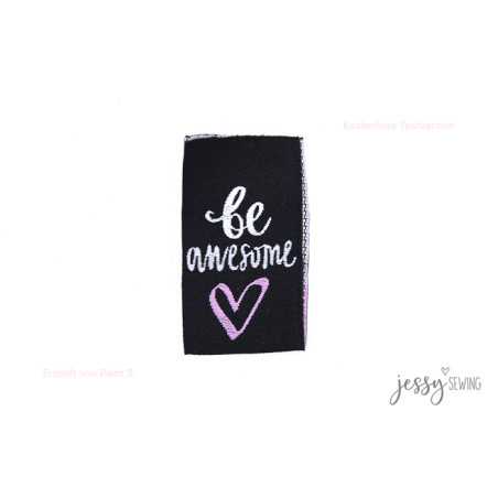 Woven label - be awesome black