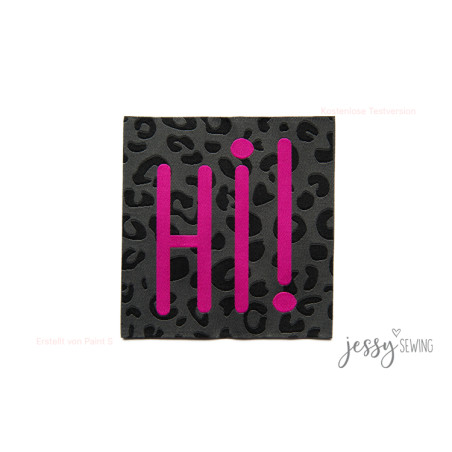 XXL Woven Label - Hi! Leo black