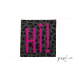 XXL Woven Label - Hi! Leo black