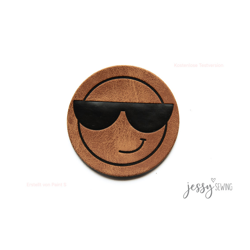 Étiquette similicuir XXL - Lunettes de soleil Smile rondes marron