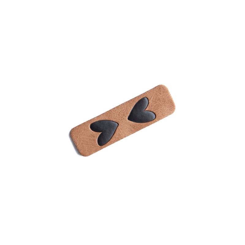 synthetic leather label - foldable anchor brown/black