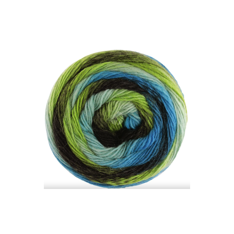 Lana Grossa - Meilenweit 100 Color Mix Multi moosgrün/jade/türkis (8015)