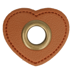 Eyelet patches Heart brown 8mm bronze