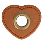 Ösen Patches - Herz braun / bronze