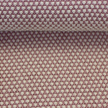 Tricot de coton - Ida vieux rose-blanc