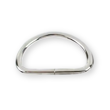 Anneau en D rond argenté de 40 mm