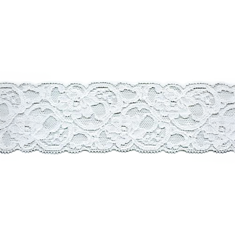 tissu de dentelle élastique 55 mm blanche