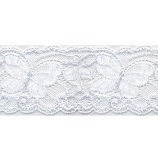 tissu de dentelle élastique papillon blanche 65 mm