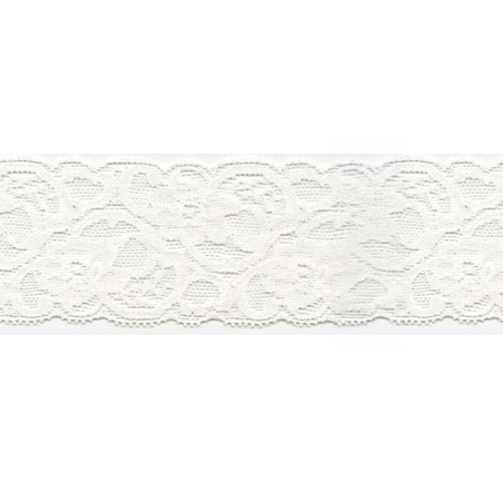 tissu de dentelle élastique 55 mm écru