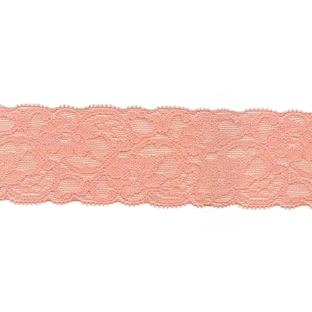 tissu de dentelle élastique 55 mm saumon