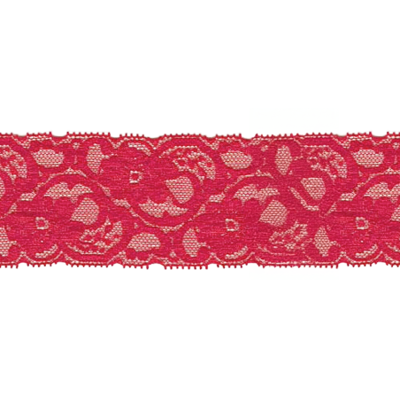 tissu de dentelle élastique 55 mm rouge
