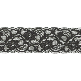 tissu de dentelle élastique 55 mm noir
