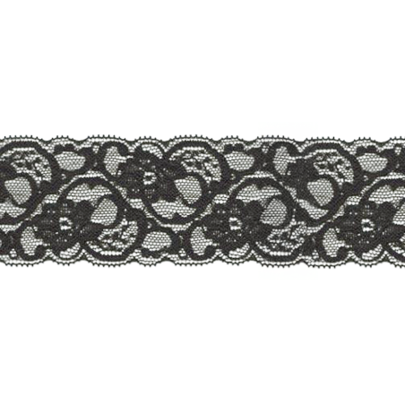 tissu de dentelle élastique 55 mm noir