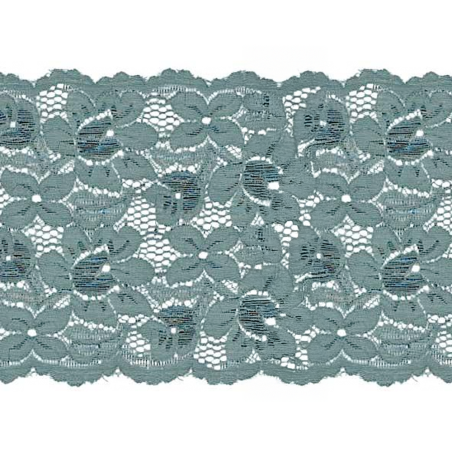Elastic lace flowers 150mm grey