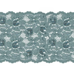 Elastische Spitze Blumen 150mm grau