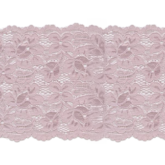 Fleurs tissu de dentelle élastique 150 mm vieux rose