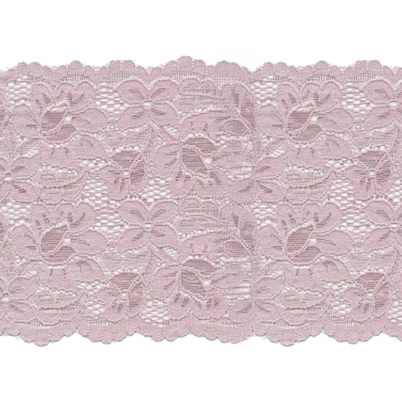 Fleurs tissu de dentelle élastique 150 mm vieux rose