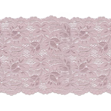 Fleurs tissu de dentelle élastique 150 mm vieux rose