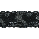tissu de dentelle élastique papillon noir 65 mm