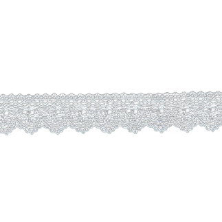 Dentelle aux fuseaux 25 mm blanche (l)