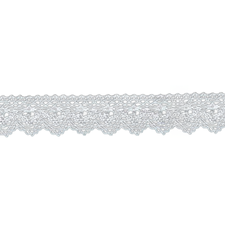 Dentelle aux fuseaux 25 mm blanche (l)