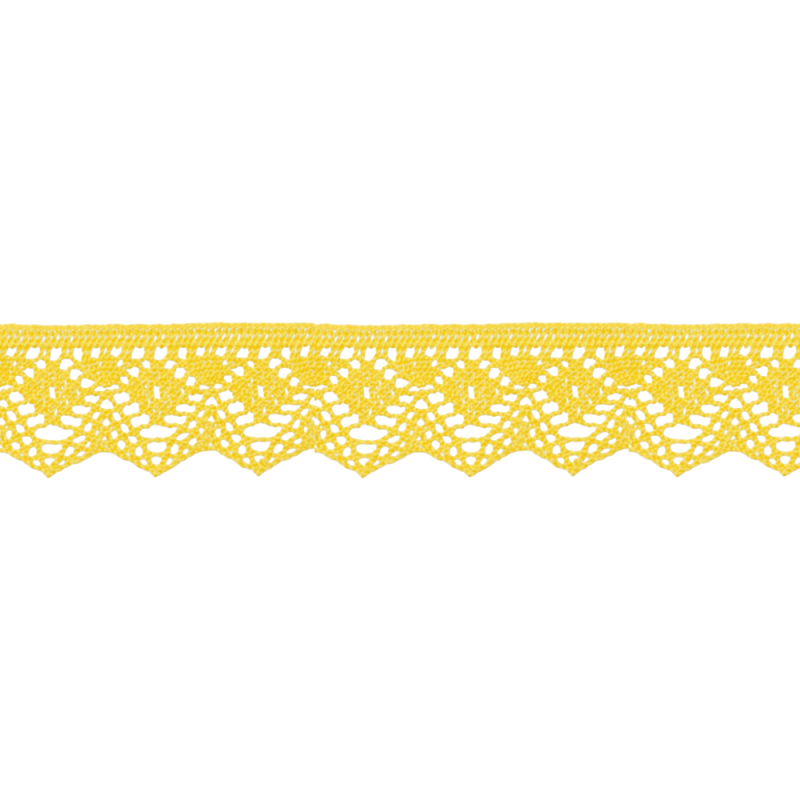 Dentelle aux fuseaux 25 mm jaune (Royaume-Uni)