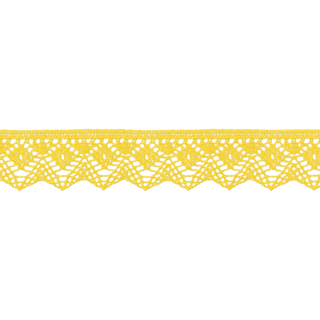Bobbin lace 25mm yellow (UK)