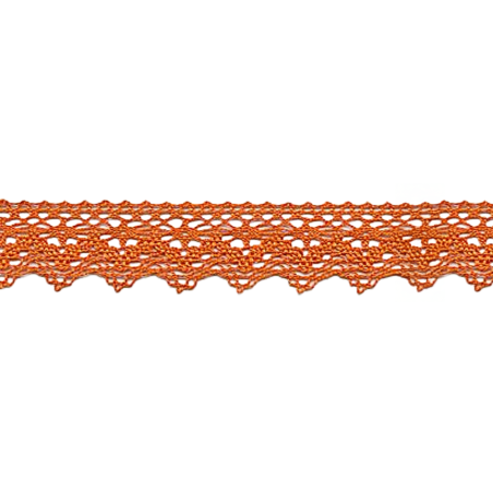 Dentelle aux fuseaux 25 mm orange (l)